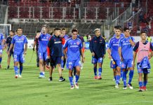 La difícil ruta de la U en busca de la “remontada épica” en la Liga de Primera Jugadores de Universidad de Chile en el Estadio Nacional durante un partido de la Liga de Primera